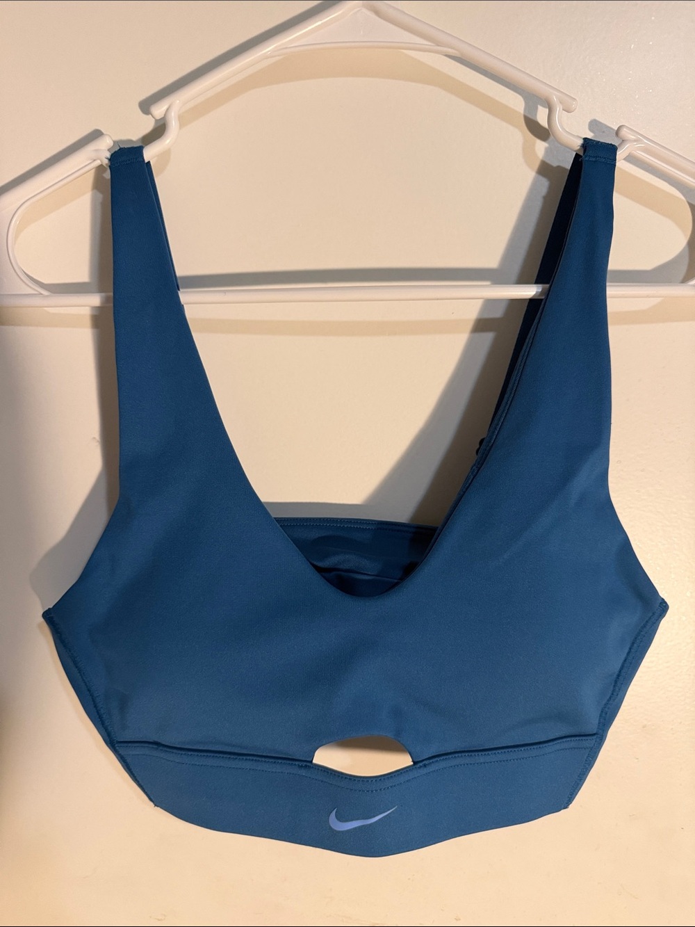 Nike Teal-Blue Scoop Sports Bra with Keyhole Back